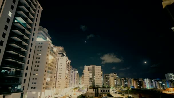 Железный Купол Защищает Небо Израиля Время Сектора Газа Запускаются Ракеты — стоковое видео
