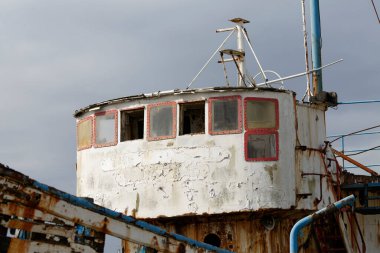 rusting ship wreck on Brittany coast, Finistere, Crozon