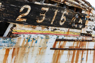 rusting ship wreck on Brittany coast, Finistere, Crozon