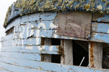 rusting ship wreck on Brittany coast, Finistere, Crozon
