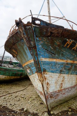 rusting ship wreck on Brittany coast, Finistere, Crozon