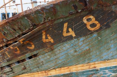 rusting ship wreck on Brittany coast, Finistere, Crozon