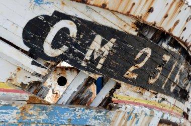 rusting ship wreck on Brittany coast, Finistere, Crozon