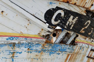 rusting ship wreck on Brittany coast, Finistere, Crozon