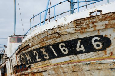 rusting ship wreck on Brittany coast, Finistere, Crozon