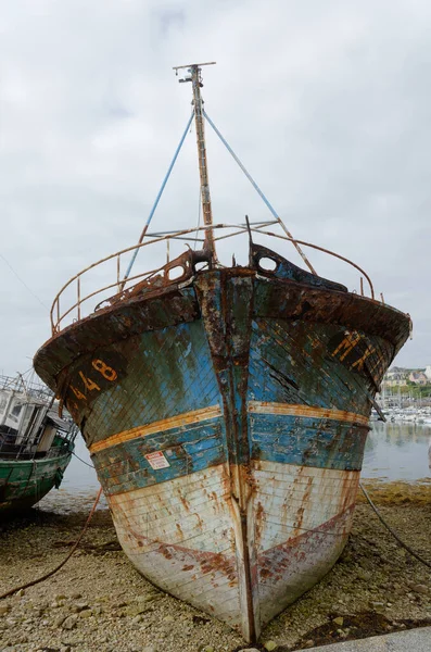 rusting ship wreck on Brittany coast, Finistere, Crozon
