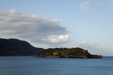 View of Elounda and Spinalonga, Crete, Greece