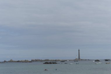 Kuzey Brittany, Fransa 'daki Ile Vierge' in ünlü deniz feneri.