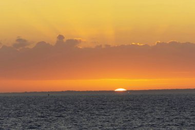 Gouville sur Mer, Manche, Normandiya 'daki sahil kulübeleri ve deniz kıyıları