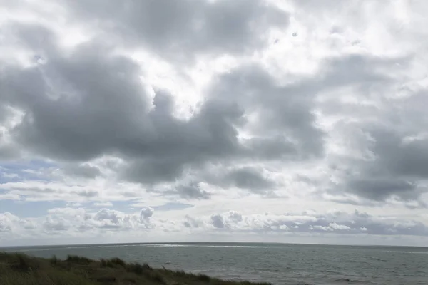 Strandhütten Und Küste Gouville Sur Mer Manche Normandie Frankreich Verschiedenen — Stockfoto