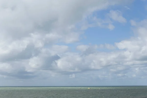 Kabiny Plażowe Wybrzeże Gouville Sur Mer Manche Normandia Francja Różnych — Zdjęcie stockowe