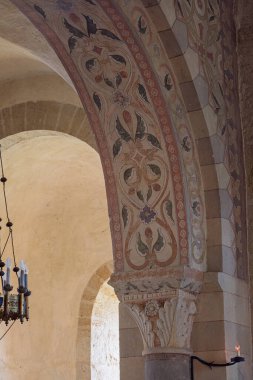 Bourgogne, Orta Fransa 'dan Romanesk tarzında bir kilisenin detayları.