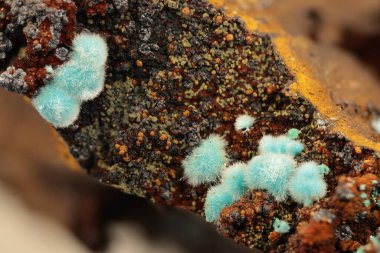 Laurion, Kamariza, Yunanistan 'dan Limonit Üzerine Rosasite Kaynağı