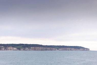 Manzaralar ve Tebeşir uçurumları Fransa 'nın Kanal kıyısı boyunca, Normandiya
