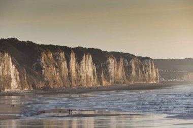 Manzaralar ve Tebeşir uçurumları Fransa 'nın Kanal kıyısı boyunca, Normandiya