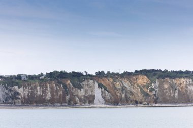 Manzaralar ve Tebeşir uçurumları Fransa 'nın Kanal kıyısı boyunca, Normandiya