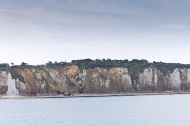 Manzaralar ve Tebeşir uçurumları Fransa 'nın Kanal kıyısı boyunca, Normandiya