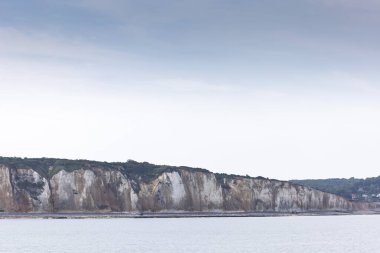 Manzaralar ve Tebeşir uçurumları Fransa 'nın Kanal kıyısı boyunca, Normandiya