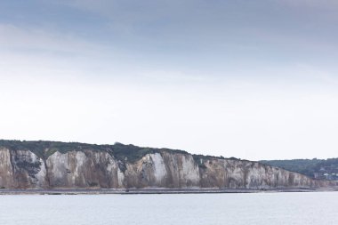 Manzaralar ve Tebeşir uçurumları Fransa 'nın Kanal kıyısı boyunca, Normandiya