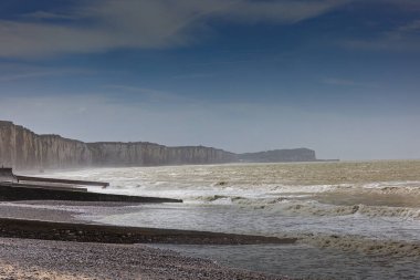Veules-les-Roses and its famous coastline with cliffs over the Channel