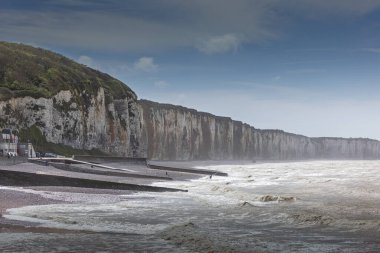 Veules-les-Roses and its famous coastline with cliffs over the Channel