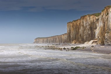 Veules-les-Roses and its famous coastline with cliffs over the Channel