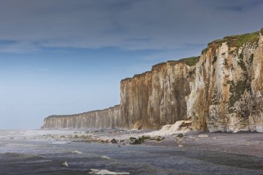 Veules-les-Roses and its famous coastline with cliffs over the Channel