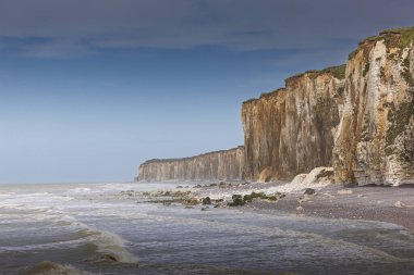Veules-les-Roses and its famous coastline with cliffs over the Channel