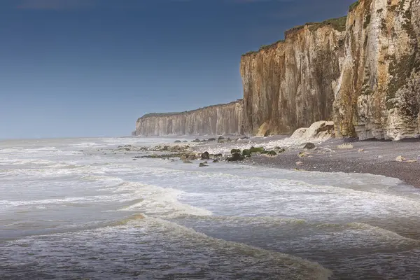 Veules-les-Roses and its famous coastline with cliffs over the Channel