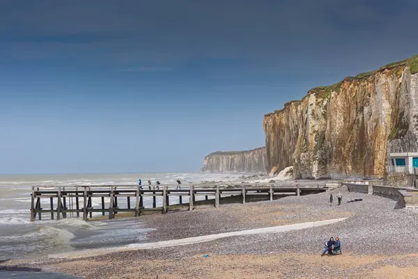 Veules-les-Roses and its famous coastline with cliffs over the Channel
