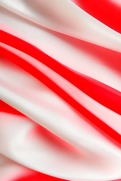 Красный Белый Флаг Фон Движущаяся Текстура Шелкоподобный Материал Пространством Текста — стоковое фото