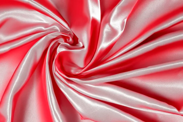 Kırmızı ve beyaz bayrak benzeri arkaplan, hareketli doku ve ipek benzeri malzeme, metin için boşluk.