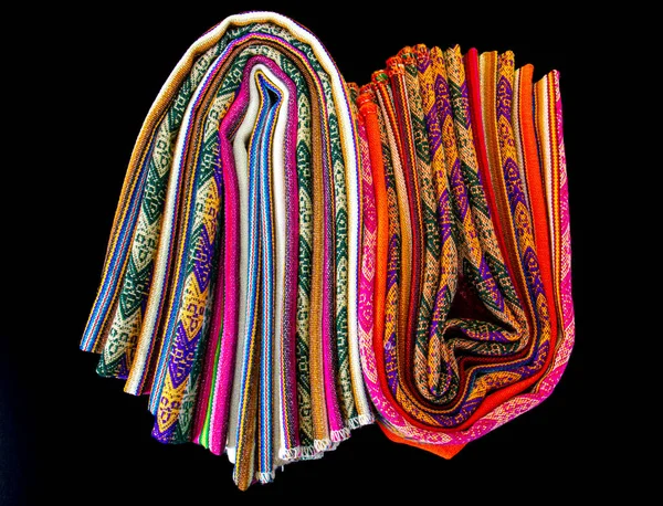 Lliclla Mantas Tecido Tradicionais Usadas Por Mulheres Nos Andes Peruanos — Fotografia de Stock