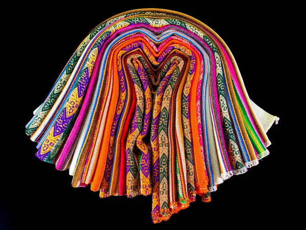 Lliclla Tradiční Tkané Deky Které Nosí Ženy Peruánských Andách Ukázka — Stock fotografie