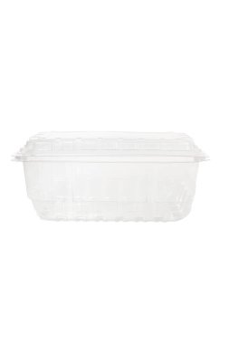beyaz arkaplan ile dikdörtgen plastik kap