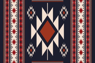 Etnik Navajo kusursuz desen. Halı, halı, duvar halısı, döşeme, ev dekorasyonu için modern renk etnik güneybatı deseni kullanımı. Etnik boho güneybatı sınır çizgileri kumaş tasarımı.