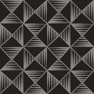 Geleneksel Afrika kabilesinin çamur üçgeni koyu gri renkte, pürüzsüz desenli bir arka plan oluşturuyor. Kumaş, tekstil, iç dekorasyon elementleri, döşeme ve ambalaj için kullan.