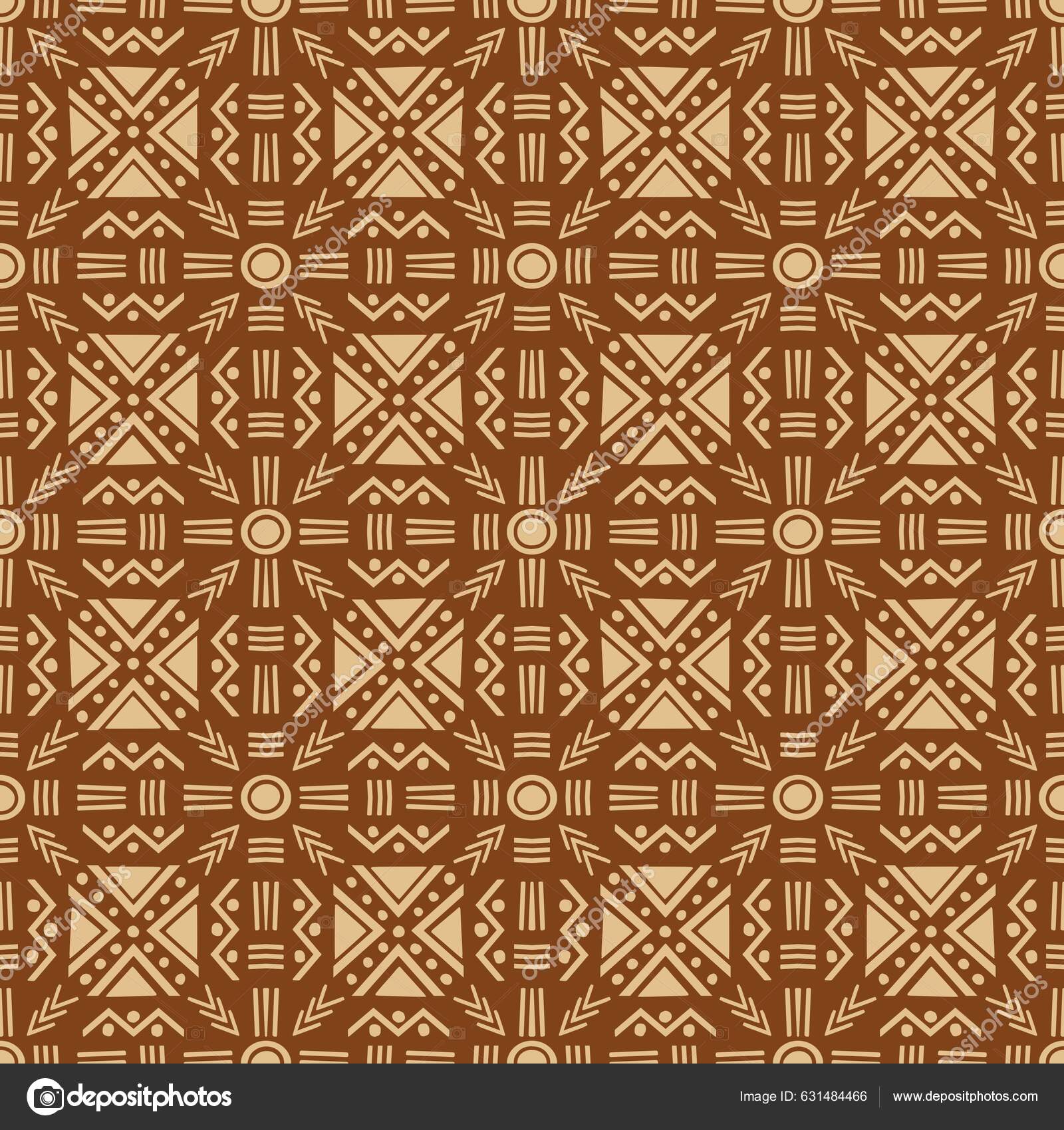 Illustration Vintage Brun Couleur Traditionnelle Tribale Africaine