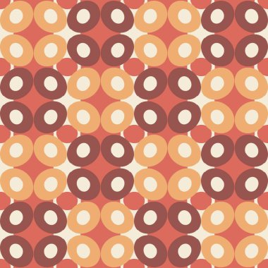 Soyut geometrik renkli desen. Çizim rengarenk daire çizimleri, kusursuz desen arkaplanı. Kumaş, ev dekorasyonu, döşeme, ambalaj için renkli çocuk deseni kullanımı.