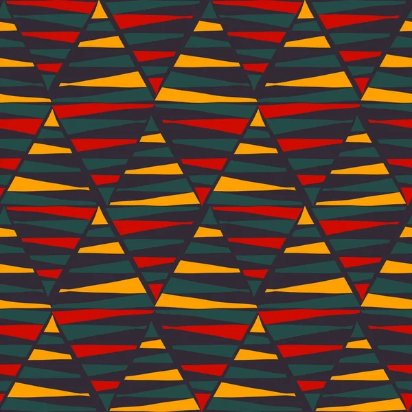 Illustration triangle rhombus drawing shape African colorful style seamless pattern background. Use for fabric, textile, interior decoration elements, upholstery, wrapping.