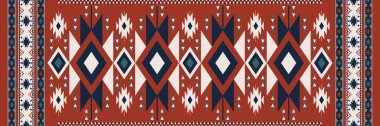 Aztek Navajo deseni. Etnik boho geometrik desen. Halı, halı, halı, duvar halısı, hasırı, yatak koşucusu, masa örtüsü ya da iç dekorasyon unsurları için vektör etnik kabile desen kullanımı.