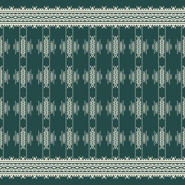 Etnik kabile sınır çizgileri modeli. Sınır çizgisi olmayan etnik kabile çizgilerine sahip vektör. Tekstil için etnik beyaz-yeşil renk deseni, ev dekorasyonu unsurları.