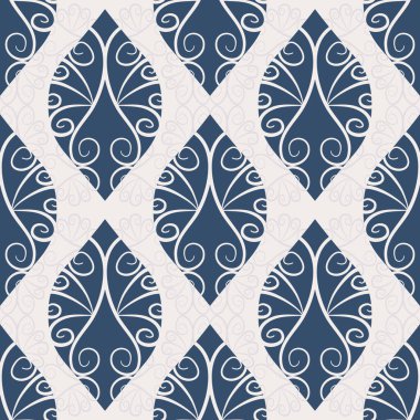 Vektör soyut etnik çiçekli mavi renk, desen arka planında şekilsiz desen çiziyor. Kumaş, tekstil, iç dekorasyon elementleri, döşeme ve ambalaj için kullan.