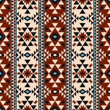 Etnik geometrik çizgiler. Vektör etnik aztekik geometrik çizgiler klasik renksiz model arka planı. Kumaş, tekstil, etnik iç dekorasyon unsurları, döşeme, ambalaj.