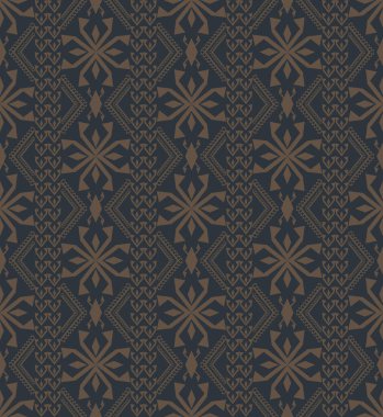 Geometrik İslami desen. Etnik İslami çiçekli, çağdaş altın rengi, kusursuz desenli arka plan. Sari desenli tasarım. Kumaş, iç dekorasyon elementleri ve döşeme için kullan.