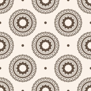 Geometrik mandala deseni. Vektör etnik mandala çiçekli geometrik şekil pürüzsüz beyaz altın desenli arka plan. İç dekorasyon unsurları için etnik İran halısı, kilim, duvar kağıdı.