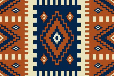 Etnik geometrik bağbozumu. Vektör geometrik kare elmas şekilli kusursuz desenli boho tarzı. Kumaş, tekstil, ev dekorasyonu unsurları, döşeme, ambalaj için Afrika Kilim deseni kullanımı.