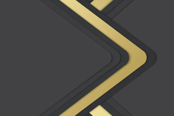 Abstract illustration modern black and gold gradient color with geometric shape overlapping pattern background. Business template concept.