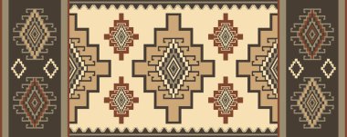 Etnik koşucu geometrik desen. Vector aztec Kilim runner geometrik model vintage renk boho biçimi. Ev döşeme dekorasyonu unsurları için kullan; halı, alan halısı, duvar halısı, paspas veya koşucu dekoratif.
