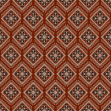 Etnik kabile geometrik deseni. Resimli desenli desenli çiçek geometrik kare elmas şekilli, kusursuz desenli arka plan. Kumaş, tekstil, ev dekorasyonu unsurları, döşeme, ambalaj.